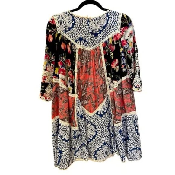 Anthropologie Vanessa Virginia Inez patchwork swing mini dress size 0 - Picture 3 of 8